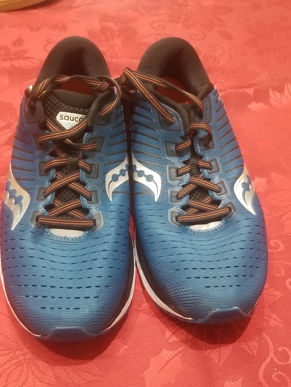 Saucony Men’s Blue Running Shoes with Black & Orange Accents